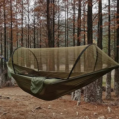 Lightweight Parachute Fabric Outdoor Hammock with Net for Camping Travel 250x120cm