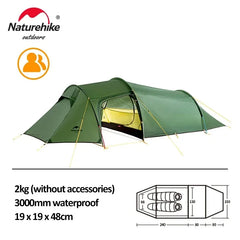 Naturehike Opalus 2, 3 eller 4 personers turtelt. 4 sesong telt. Ultralett vanntett campingtelt.