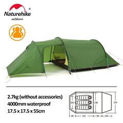 Naturehike Opalus 2, 3 eller 4 personers turtelt. 4 sesong telt. Ultralett vanntett campingtelt.