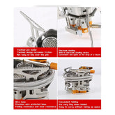 Gassbrenner sammenleggbar med 3 hoder