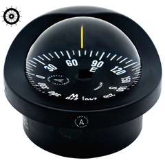 Kompass, innfelt, SOLAS, 100mm, flat, sort