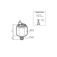 Trykkbryter 1.0 bar stigende M10 1 polet