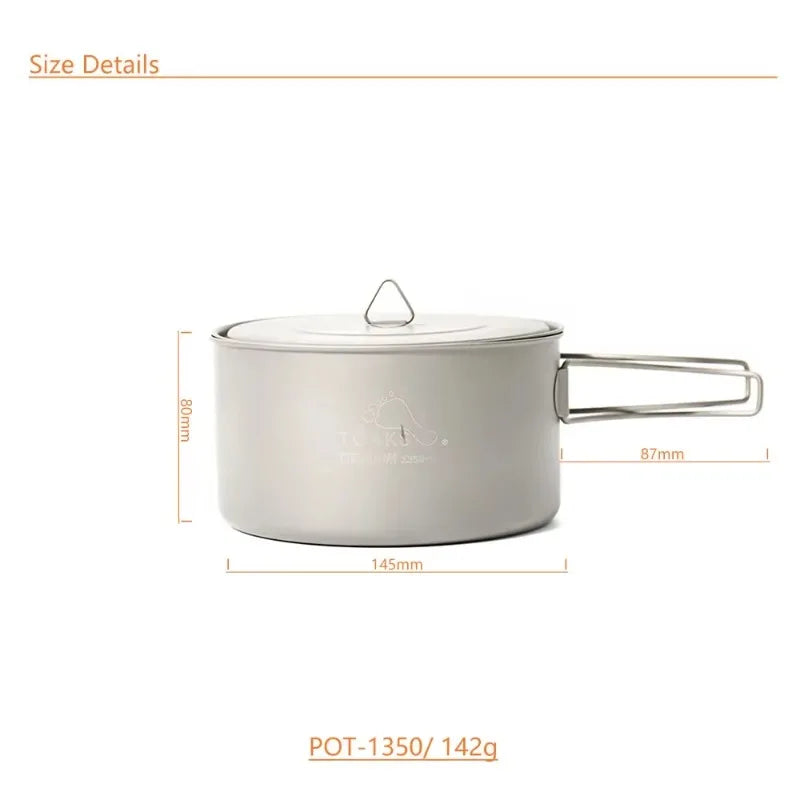 TOAKS Titanium Collapsible Cooking Pot 1350ml 148g