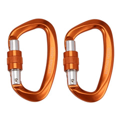 6A-2PCS 25KN D-shaped carabiner. Aluminum alloy.