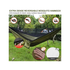 Lightweight Parachute Fabric Outdoor Hammock with Net for Camping Travel 250x120cm