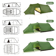 Naturehike Opalus 2, 3, or 4 person hiking tent. 4 season tent. Ultralight waterproof camping tent.