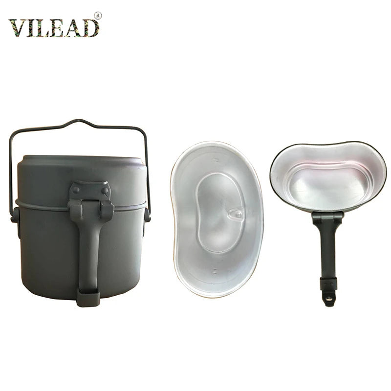 Vilead aluminum double layer camping dinner box