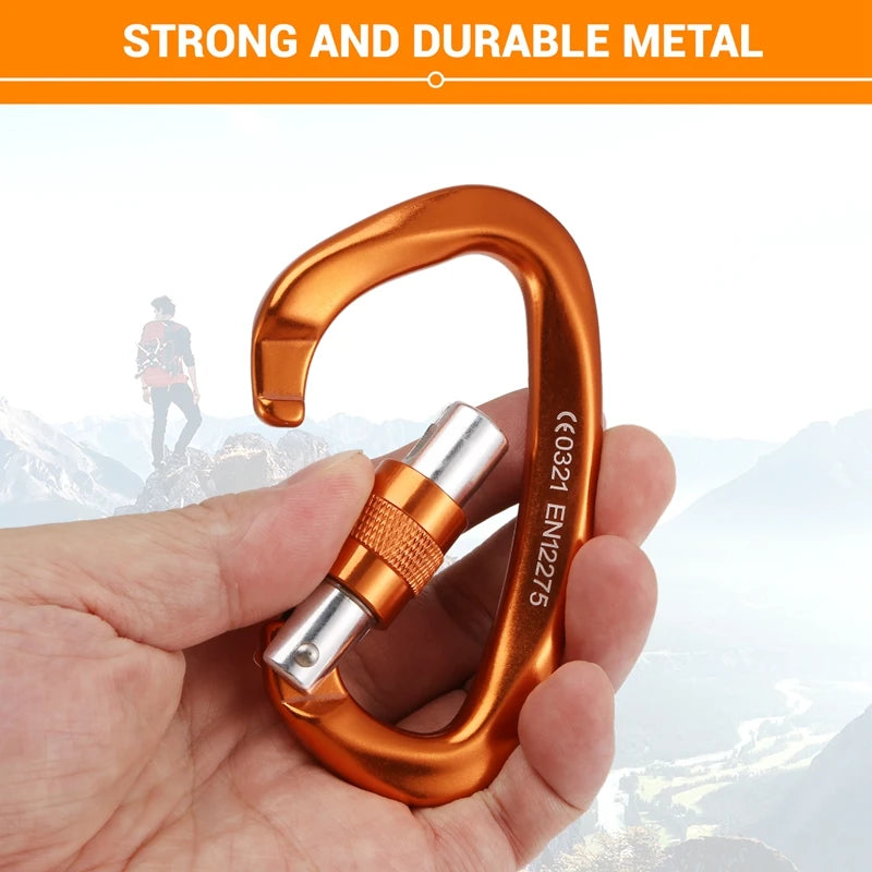 6A-2PCS 25KN D-shaped carabiner. Aluminum alloy.