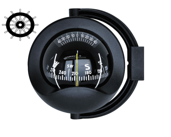Kompass, brakett (Multidir.), SOLAS, 85mm, helning, konisk, sort